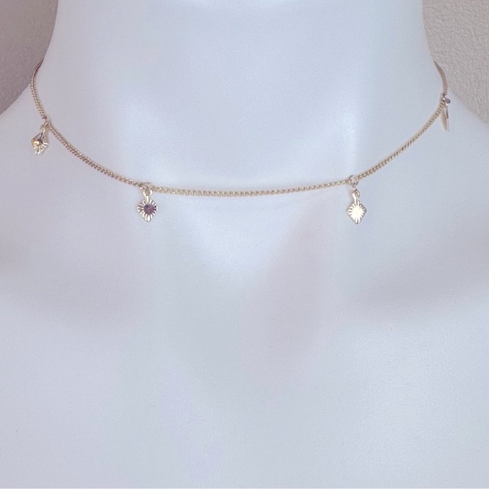 Dainty Diamond Shape Dangle Choker Necklace Minimalist